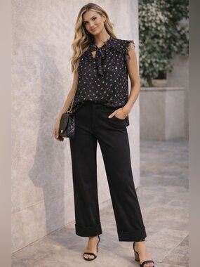 Ann Taylor tie-neck blouse – size Small 💙